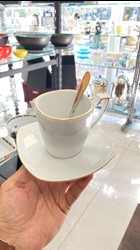 قاشق چایخوری ناب استیل مدل امپریال دورطلایی